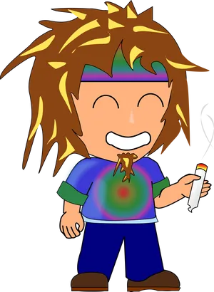 Cartoon Hippie Happiness PNG Image