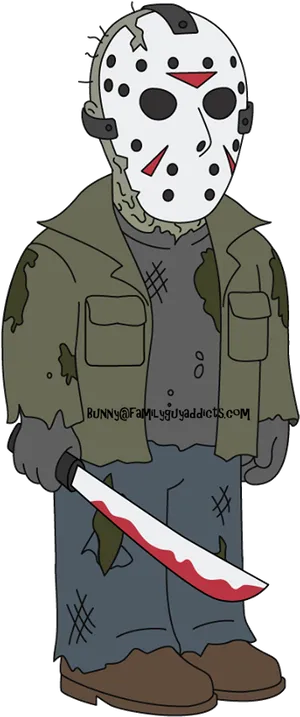 Cartoon Horror Character Jason Voorhees PNG Image