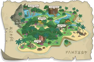 Cartoon Island Map PNG Image