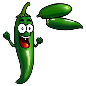 Cartoon Jalapeno Character Png Jfy48 PNG Image