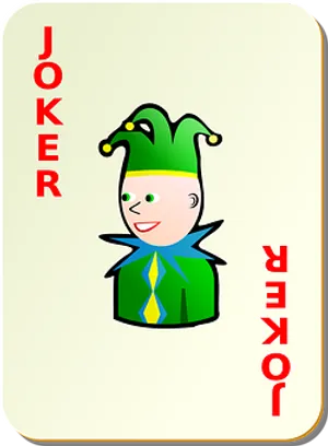 Cartoon Joker Playing Card PNG Image