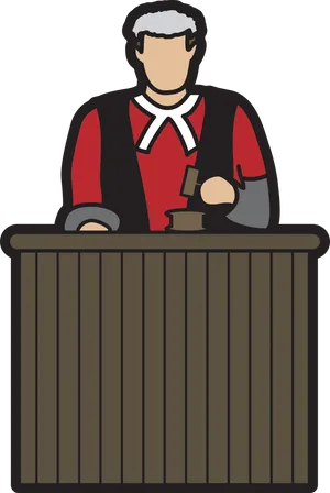 Cartoon Judgeat Bench PNG Image