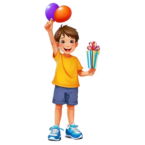 Cartoon Kid Celebrating Birthday Png 06132024 PNG Image