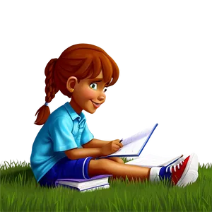 Cartoon Kid Doing Homework Png Yid PNG Image