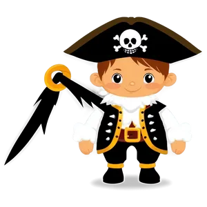 Cartoon Kid In Pirate Costume Png 06132024 PNG Image