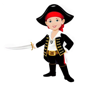 Cartoon Kid In Pirate Costume Png Rjy21 PNG Image