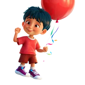 Cartoon Kid With Balloon Png 06132024 PNG Image