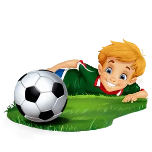 Cartoon Kid With Soccer Ball Png Eyt21 PNG Image