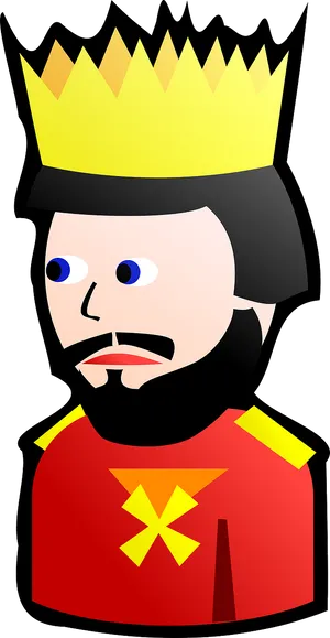 Cartoon King Portrait PNG Image