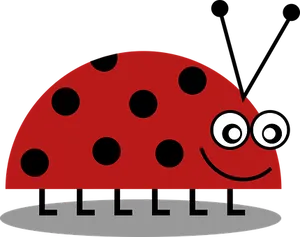 Cartoon Ladybug Smiling PNG Image