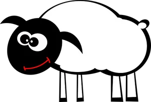 Cartoon Lamb Smiling Black Background PNG Image