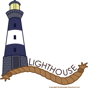 Cartoon Lighthouse Illustration PNG Image