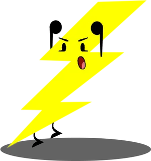 Cartoon Lightning Bolt Expression PNG Image