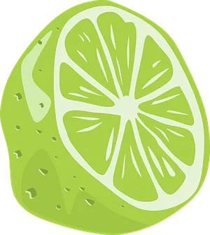 Cartoon Lime Slice Graphic PNG Image