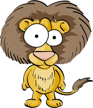 Cartoon Lion With Big Eyes PNG Image