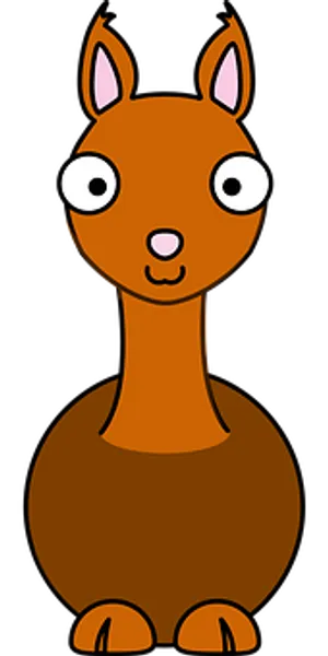 Cartoon Llama Portrait PNG Image