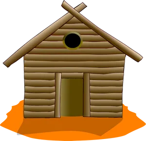 Cartoon Log Cabin Illustration.png PNG Image