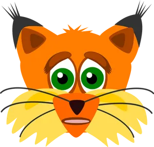 Cartoon Lynx Face Graphic PNG Image