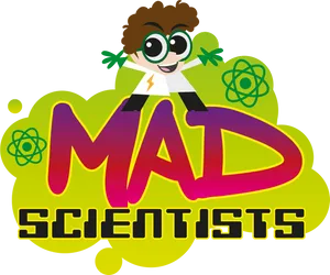 Cartoon Mad Scientists Logo PNG Image