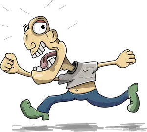 Cartoon Man In Haste PNG Image