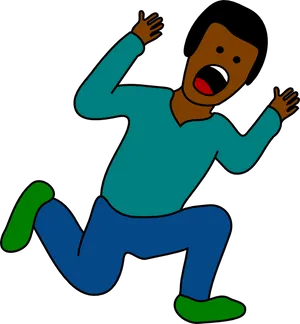 Cartoon Man Trippingand Falling PNG Image