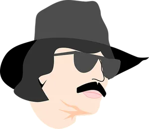 Cartoon Manwith Hatand Sunglasses PNG Image