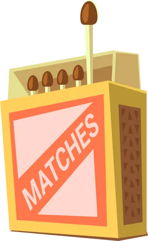 Cartoon Matchboxand Matches PNG Image