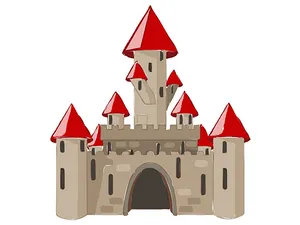 Cartoon Medieval Castle Illustration PNG Image