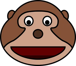 Cartoon Monkey Face Graphic PNG Image