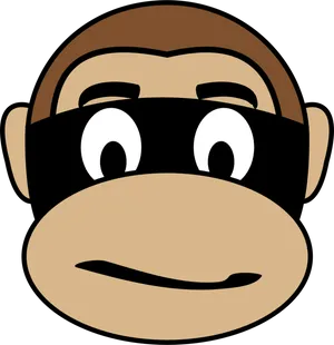 Cartoon Monkey Masked Gangster PNG Image