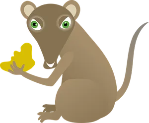 Cartoon Mousewith Cheese PNG Image