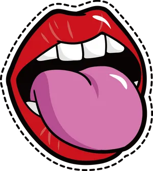 Cartoon Mouthand Tongue PNG Image