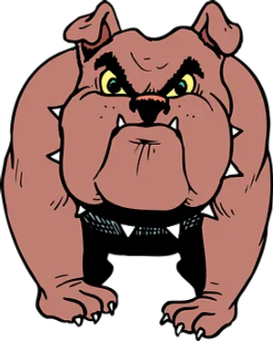 Cartoon Muscular Bulldog Graphic PNG Image