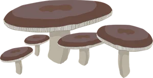 Cartoon Mushroom Family PNG Image