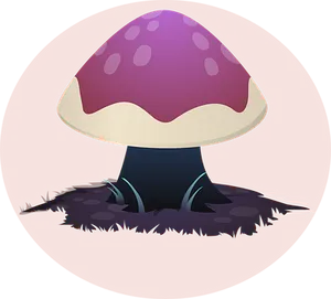 Cartoon Mushroom Illustration PNG Image