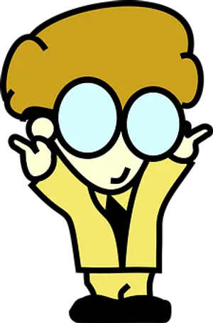 Cartoon Nerd Character_ Vector PNG Image