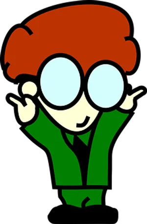 Cartoon Nerd Character_ Vector PNG Image