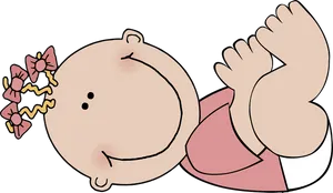 Cartoon Newborn Baby Girl PNG Image