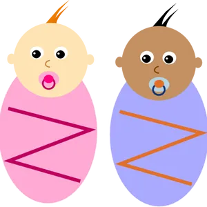 Cartoon Newbornsin Swaddles PNG Image