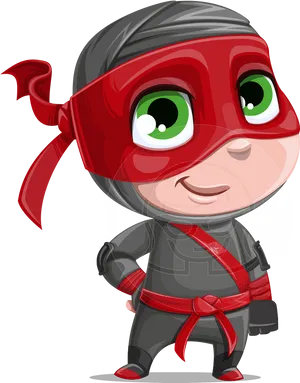 Cartoon Ninja Character PNG Image