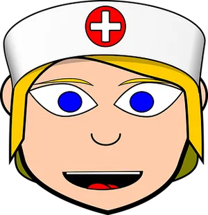 Cartoon Nurse Headshot Graphic PNG Image