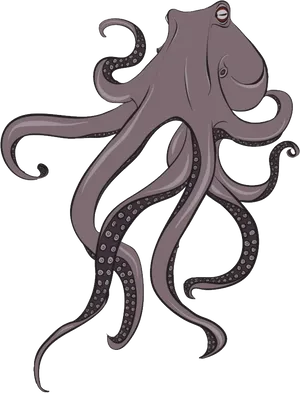 Cartoon Octopus Illustration PNG Image