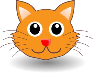 Cartoon Orange Cat Face PNG Image