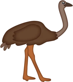 Cartoon Ostrich Illustration PNG Image