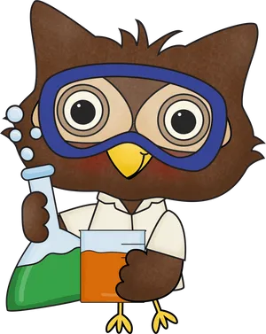 Cartoon Owl Scientist.png PNG Image