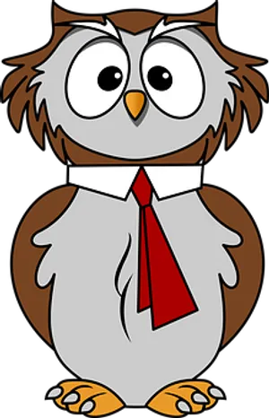 Cartoon Owlin Tie PNG Image