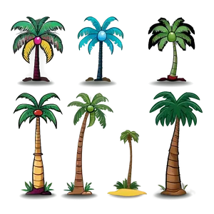 Cartoon Palm Tree Silhouette Png Kaw74 PNG Image