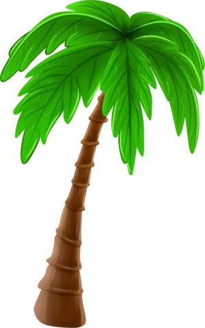 Cartoon Palm Treeon Black Background PNG Image