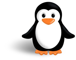 Cartoon Penguin Black Background PNG Image