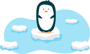 Cartoon Penguinon Iceberg PNG Image